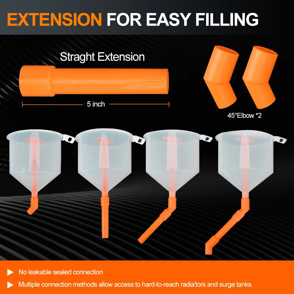 15Pcs/Set Pour Oil Tool Car Accessories Spill Proof Coolant Filling Kit Fit Universal Vehicles Plastic Filling Funnel Spout