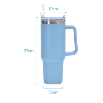 40oz Stainless Steel Insulated Water Bottle With Handle Drinking Cups Keeps Cold Tumbler With Lid Straw Mug for Summer Outdoor