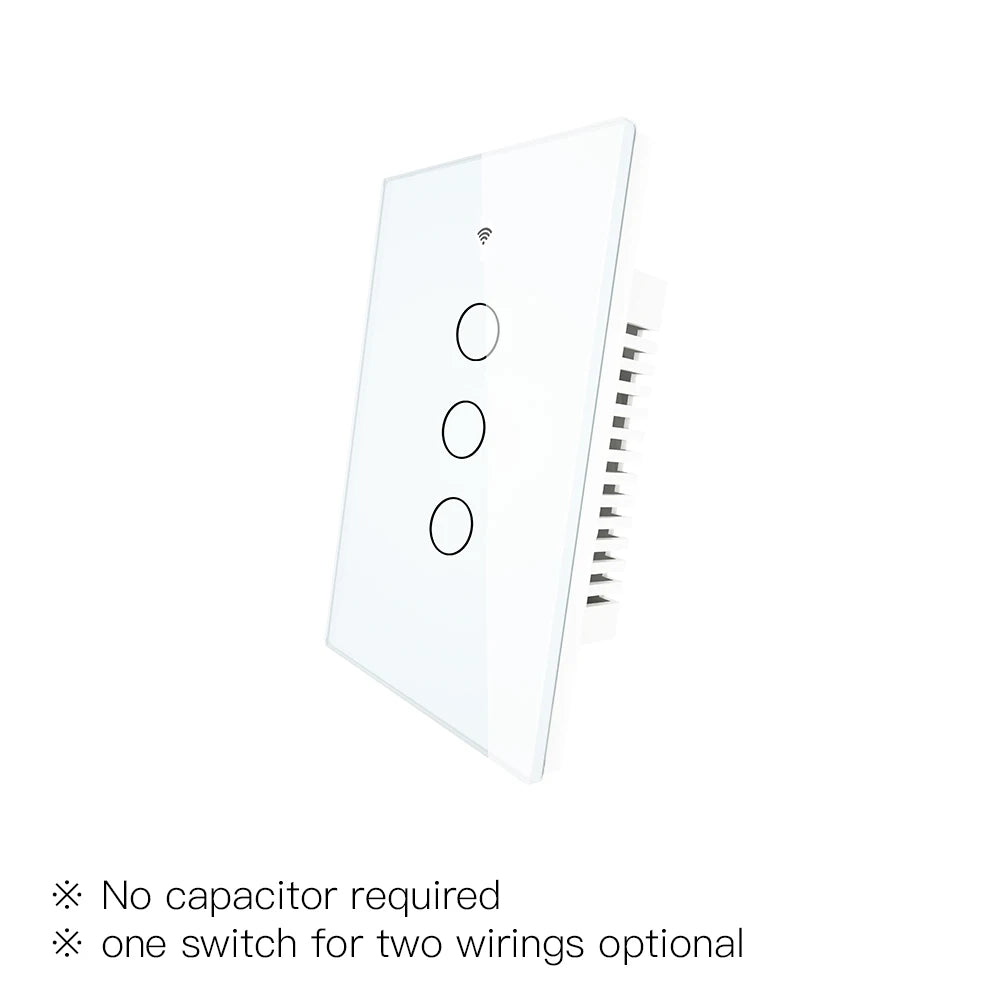 Moes ZigBee Wall Touch Smart Light Switch With Neutral/No Neutral No Capacitor Smart Life Works with Alexa Google Home