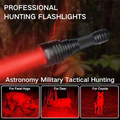 UltraFire C8 Red Light Flashlight Powerful Professional Tactical Hunting FlashLights Coyote Night Vision Lamp for Astronomy
