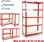 Adjustable Height Layout 5-Tier Heavy Duty Shelf 875kg Boltless Metal Rack Tool Free Assembly for Garage Warehouse Storage