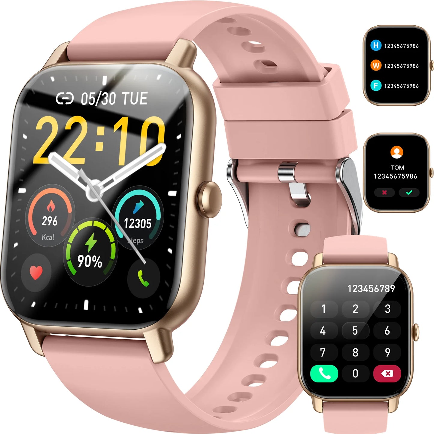 Jxrev Smart Watch, 1.85" Sports Watch for IP68 Waterproof, 110+ Sport Modes, Fitness Activity Tracker, Ultra Thin Watch.
