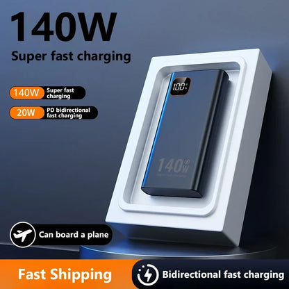 Lenovo Portable PowerBank 140W Super Fast Charging 500000mAh Large Capacity External Battery Charger Powerbank For Xiaomi iPhone
