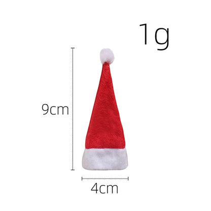 Mini Candy Christmas Hat Classic Decoration Christmas Lollipop Cap Festival Party Supplies for Kitchen Utensils Soda Wine Bottle