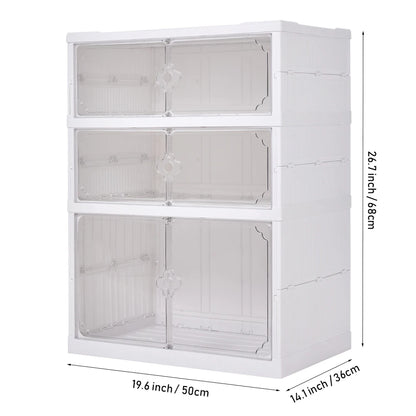 【Lifeideas】3-Tier Foldable Storage Rack Shoes Organizer with Doors