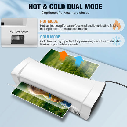 A4 A5 A6 3 In 1 Hot&Cold Laminator Machine Thermal Printer,230MM Wide Laminating Machine No Bubbles Laminator for School Home