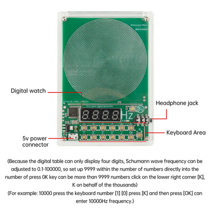 Adjustable 0.1Hz-100000Hz 7.83HZ Schumann Resonance Ultra-low Frequency Pulse Wave Generator Audio Resonator DC 5V