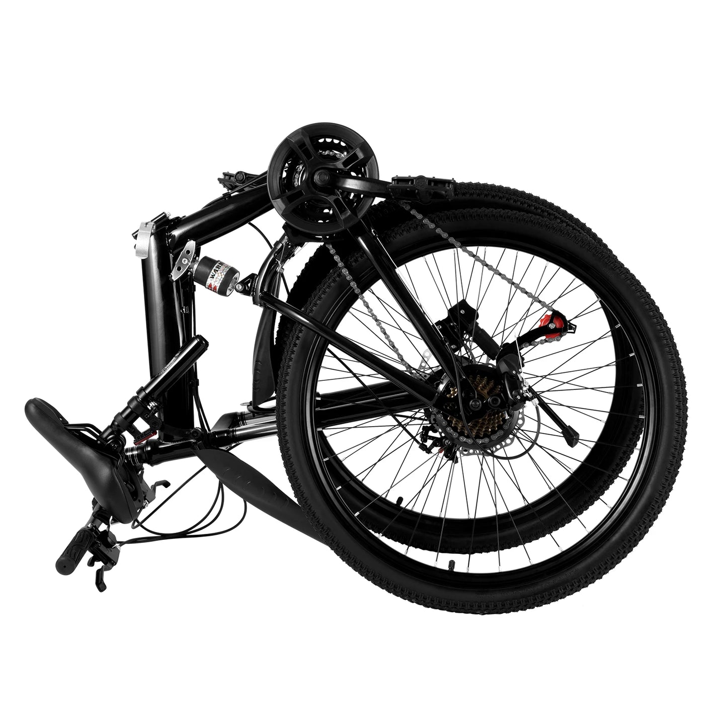 26 Inch Folding Mountain Bike 21 Speed Double Disc Brake Carbon Steel Frame Foldable Design 100kg Load Adult Bicycle