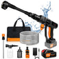 6 IN 1 Brushless 21V Electric High Pressure Washer Cordless Efficient Car Garden Cleaning Spray Gun with Powerful 3.0Ah Battery