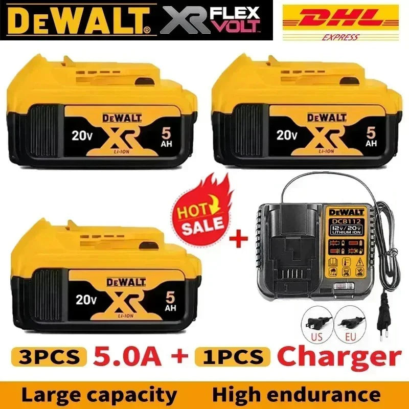 100% Original DeWalt 20V/60V 2.0Ah-9.0Ah MAX Battery Power Tool Replacement For DCB184 DCB181 DCB182 DCB200 Battery.