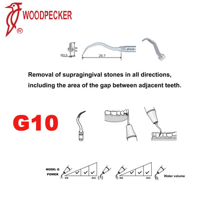 Woodpecker Dental Scaler Tips Ultrasonic Tooth Cleaning Machine Cutter Head Endo Perio Scaling Tips Fit EMS UDS Scaler Handpiece