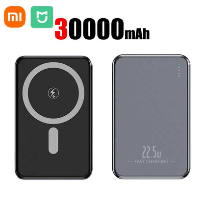 XIAOMI Ultra Slim Power Bank Mac Fast Charge Auxiliary Battery 50000mAh Magnetic Magnet Wireless Charging For IPhone Samsung New