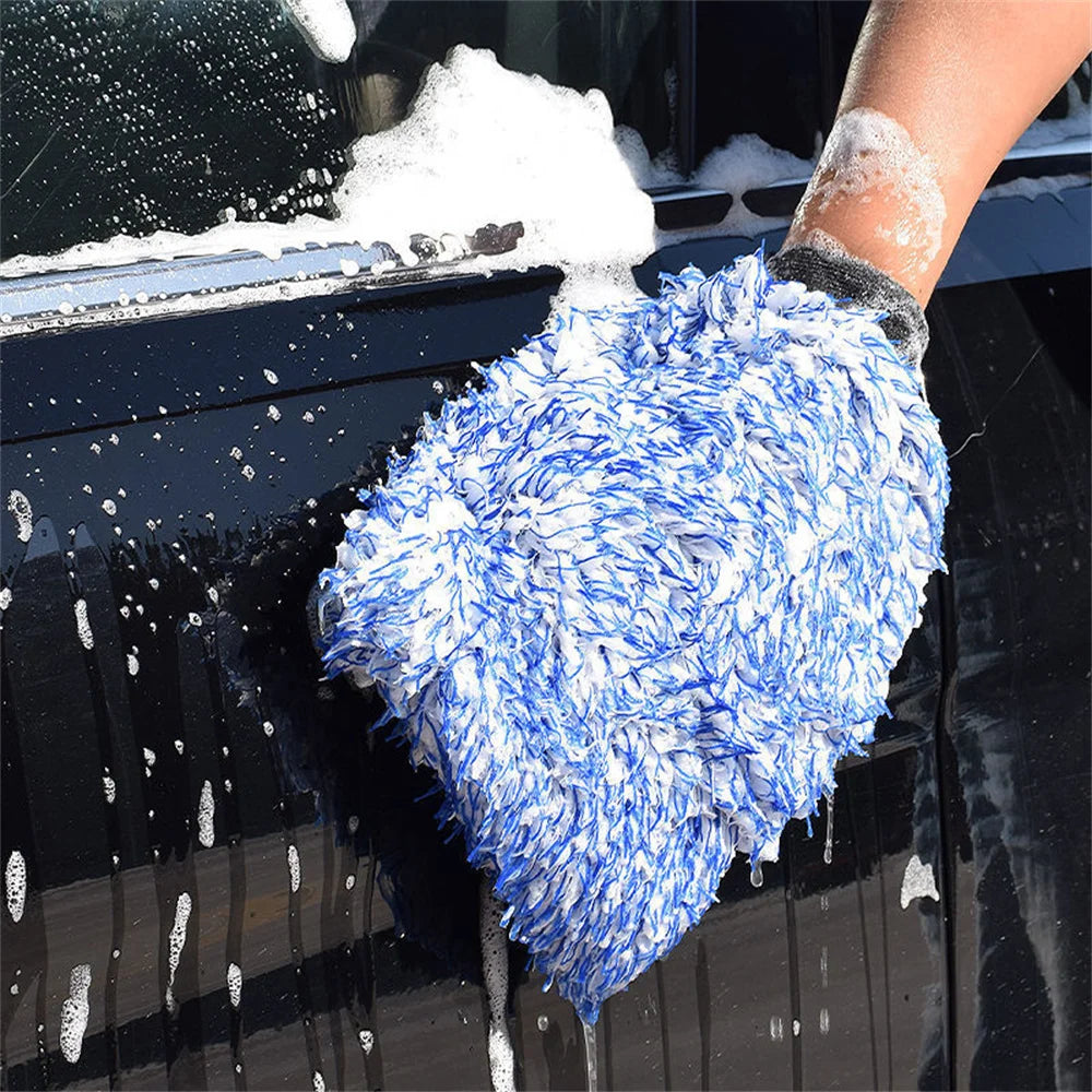 1pc Microfiber Wash Mitt Luxury Car Washing Detailing Cleaning UK