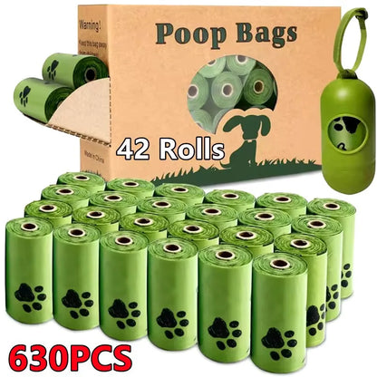 New Pet Biodegradable Trash Bag Dog Poop Bags Bulk Biobase Scented Poo Bag Degradable Cat Waste Bags Dog Poop Dispenser Gifts