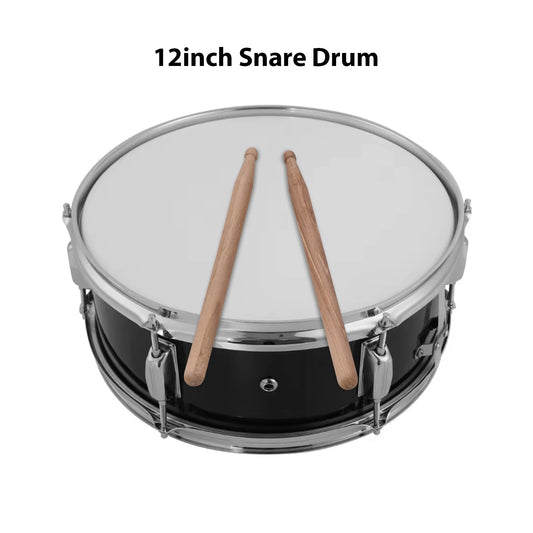 12 Inch Snare Drum Portable Snare Drum Set with Drumsticks Shoulder Strap Percussion Instrument Suitable for Students Beginners