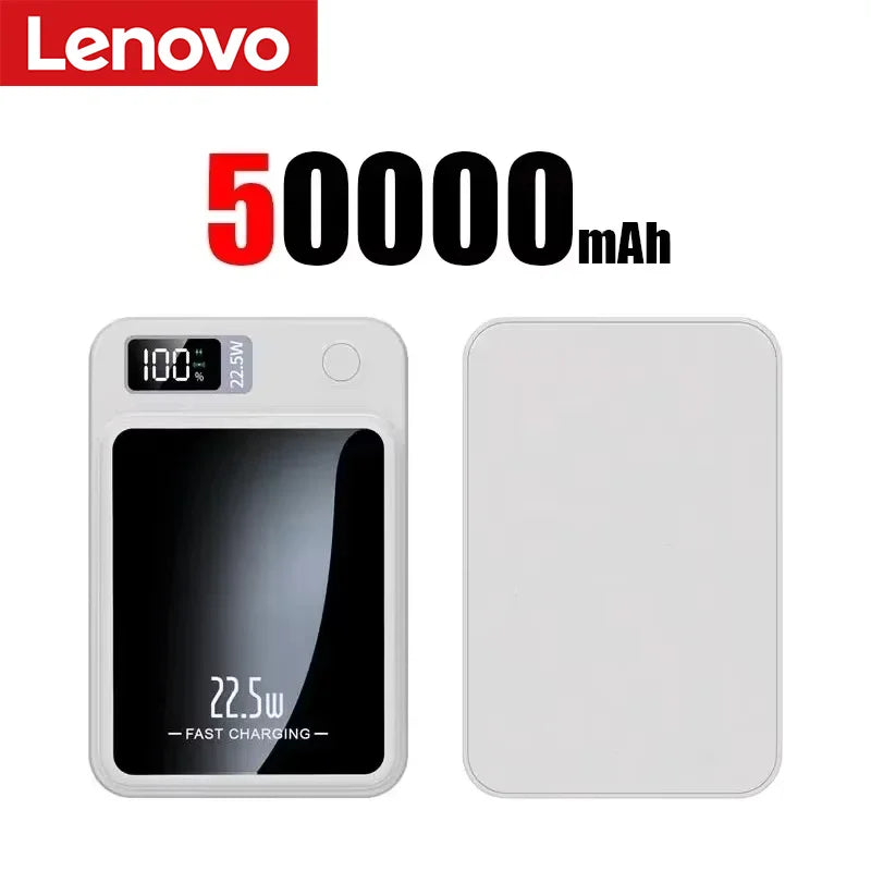 Lenovo Wireless Magnetic Power Bank 500000mAh 22.5w Super Fast Charging Portable External Battery Powerbank  For Iphone Samsung