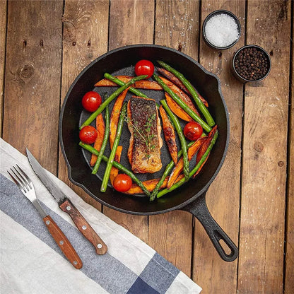 3pc Frying Pan Cast Iron Uncoated Black For Food Frying, Cooking And Stir-Frying Non-Stick Frying Pans Omelette Pan