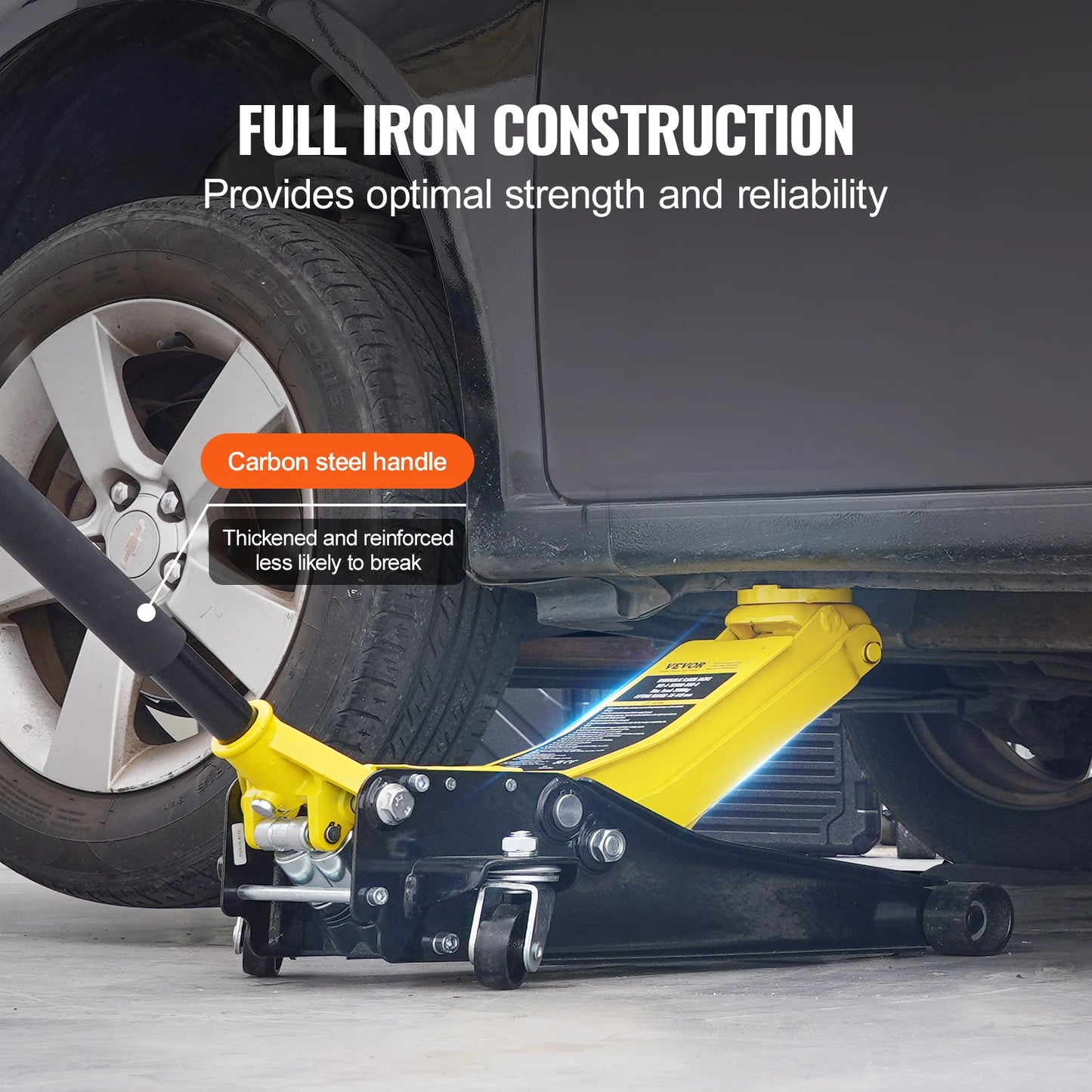 SucceBuy 2 Ton Low Profile Floor Jack Heavy Duty Iron Hydraulic Racing Floor Jack Hydraulic Car Jack Dual Piston Quick Lift Pump