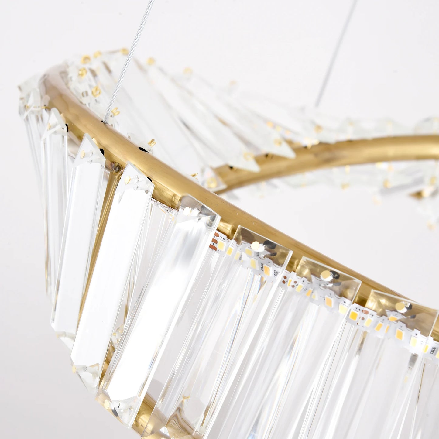 Modern Pendant Light Crystal Led Ceiling Lamp Gold Chandelier Möbius Strip Lustre Luxury Living Dining Room Home Decor Fixture
