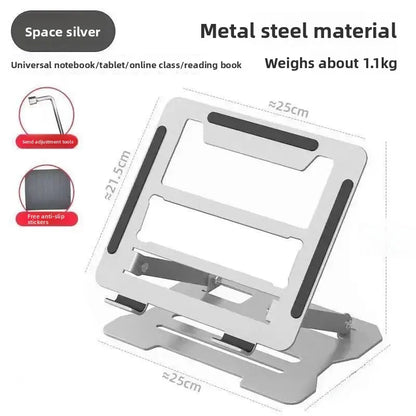 No-Install Notebook Tablet Stand Foldable Alloy Heat Sink Rotatable Display Elevation Frame Lightweight Portable Computer Holder