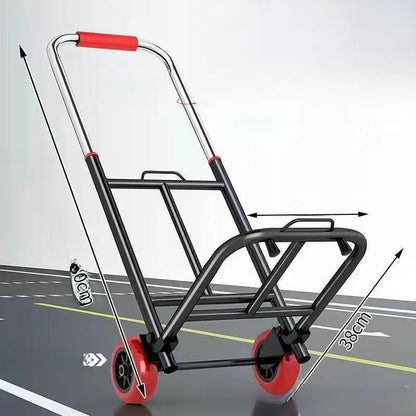 Foldable Stainl Steel Hand-Pulled op Cart for Lage Transport Double Trailer Small Goods Trolley Pu Cart Water
