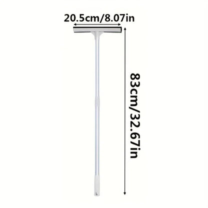 1pc Glass Cleaning Brush 2-in-1 Telescopic Pole Car Window Floor Cleaning Brush Glass Scraper Household Cleaning Tool
