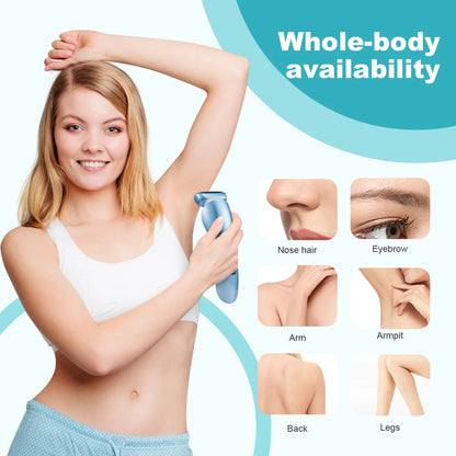5-in-1 Women's Electric Shaver - Wet and Dry Removal of Face, Eyebrows, Legs and Armpits - Portable Bikini Trimmer, Rechargeable USB Charging, Stainless Steel Blade, Gentle and Effective Shaving, Pink Gift Box Includes, Bikin