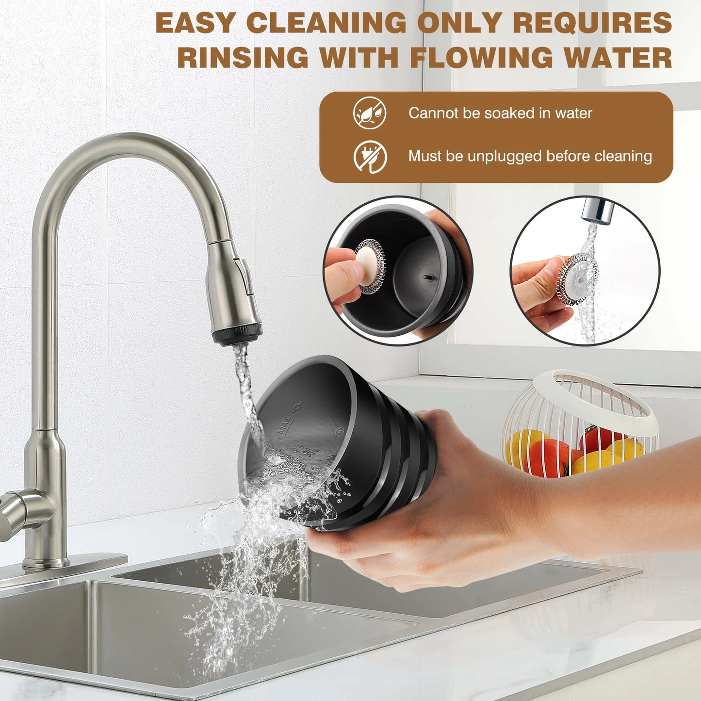 Electric Milk Frother and Steamer Hot Chocolate Machine 400W 4 in 1 Temperature Control 600ml Hot and Cold Milk Foam Maker for L