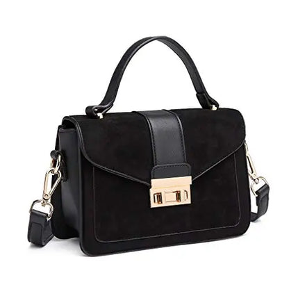 Miss Lulu Crossbody Bag for Women, Small Women's Top-Handle Bags, Suede Handbags for Shopping Traveling