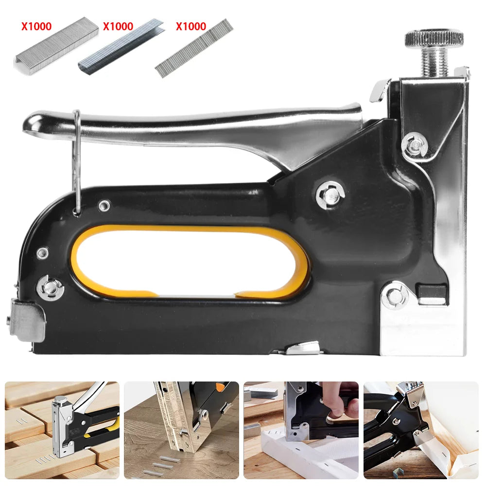 Heavy Duty Tacker Staple Gun Upholstery Stapler Fabric Wood Craft 3000Pc Staples