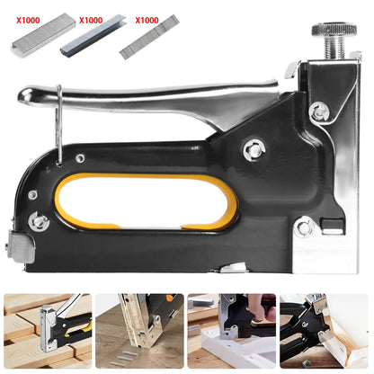 Heavy Duty Tacker Staple Gun Upholstery Stapler Fabric Wood Craft 3000Pc Staples