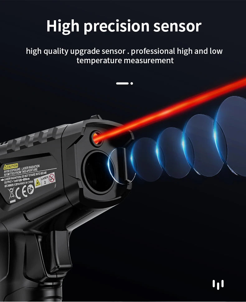 Digital Infrared Thermometer -50 to 800℃ Laser Thermometer -58 to 1472℉ Temperature Meter Digital Thermometer Backlight Alarm