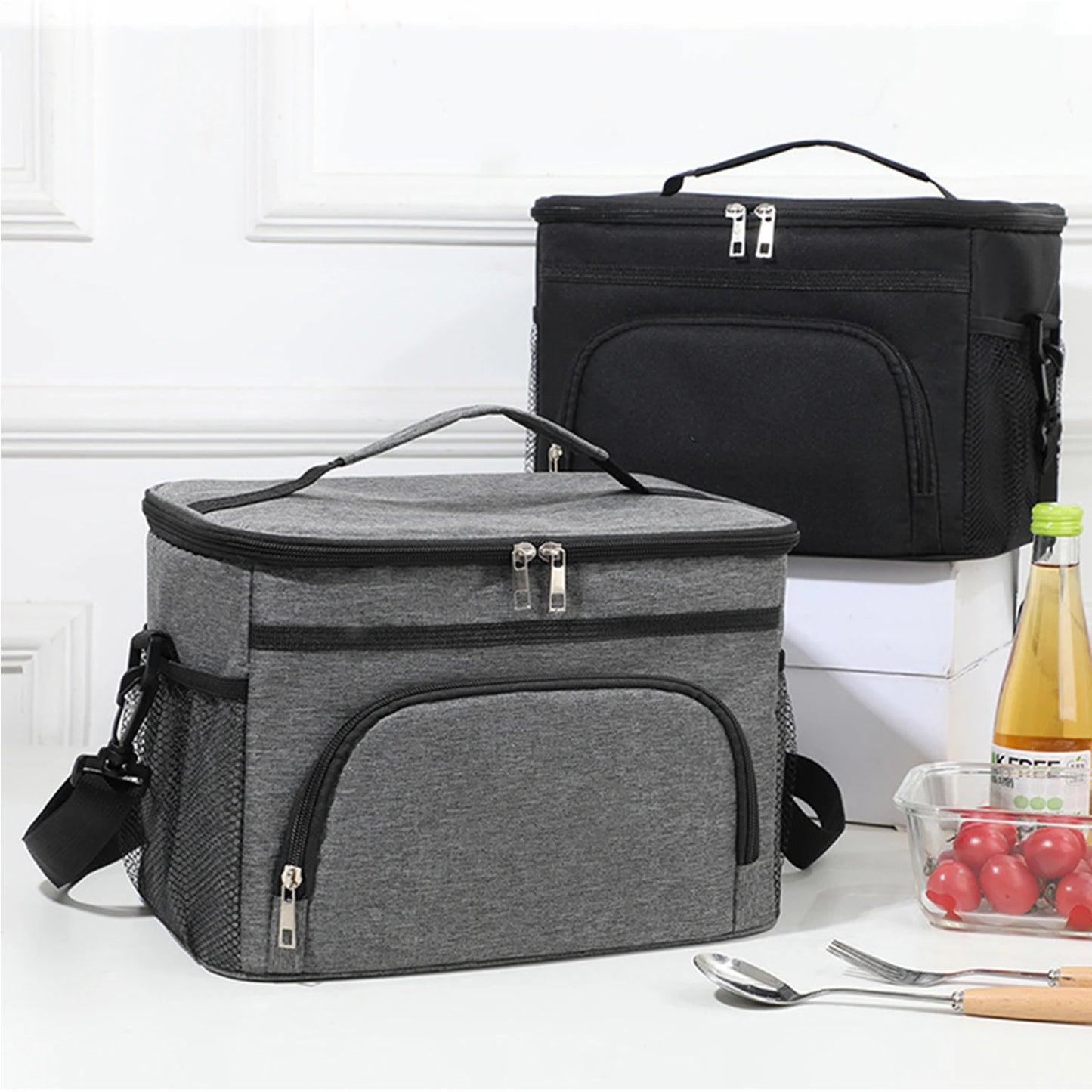 Thermal Insulated Lunch Bag with Adjustable Strap Food Storage Lunch Box Insulated Lunch Box Bag for Women Men Office Work