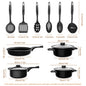 13pc Cookware Set Kitchen Pots and Utensils Set Non-Stick Frying Pan/Soup Pot/Saucepan Suitable for gas induction cooktops