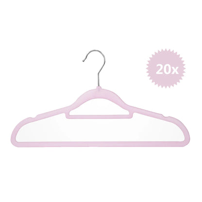 20pcs Durable Flocking Dry Hanger, Household Clothes Drying Rack No Trace Anti-slip, Space Saving, 360°swivel Hook