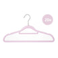 20pcs Durable Flocking Dry Hanger, Household Clothes Drying Rack No Trace Anti-slip, Space Saving, 360°swivel Hook