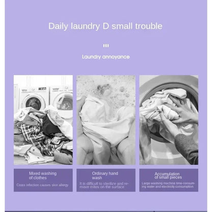 8L Foldable Mini Washer Spin Dryer Portable Cleaning Machine for Socks Underwear Panties Home Use Small Laundry