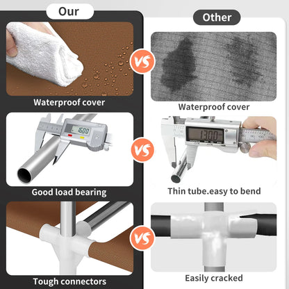 Large Heavy-Duty Fabric Canvas Wardrobe Closet with Hanging Rail & Shelving Storage