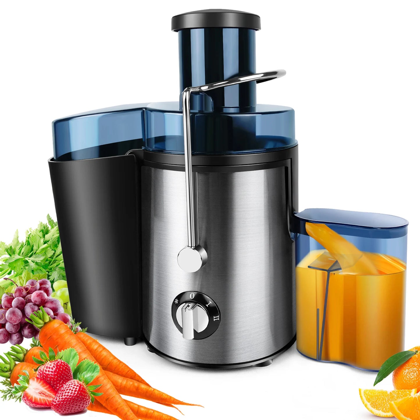 1000W Juicer Machine Juice Maker Whole Fruit Extractor Centrifugal Whole Fruit Vegetable Juice Extractor Stainless Steel 500ML