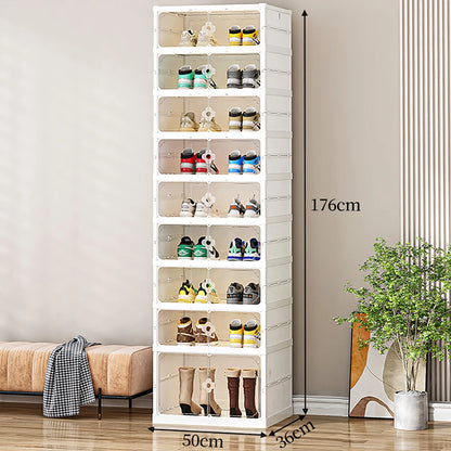 【Lifeideas】3-Tier Foldable Storage Rack Shoes Organizer with Doors