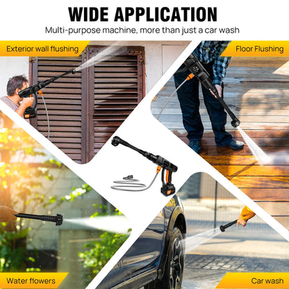 DayPlus Cordless Pressure Washer,6-in-1 Portable Pressure Washer 150bar 3.0Ah Battery for Floor/Garden Cleaning & Watering