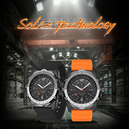Men's Solar Powered Digital Watch 50M Waterproof Outdoor Sports Watch Luminous Watch