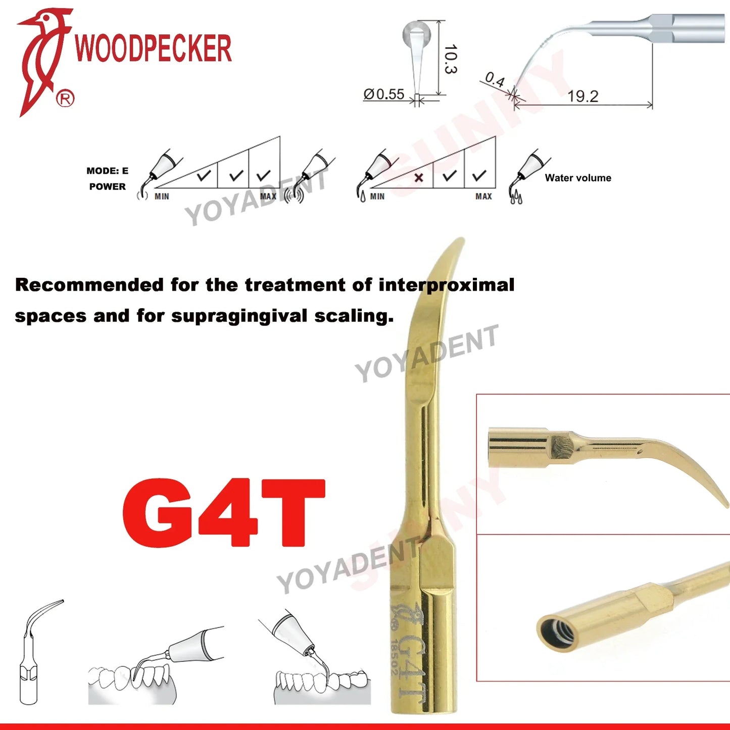 Woodpecker Dental Scaler Tips Ultrasonic Tooth Cleaning Machine Cutter Head Endo Perio Scaling Tips Fit EMS UDS Scaler Handpiece