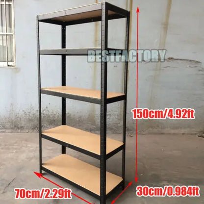 Shelving Unit for Garages & Sheds 150cm/180cm  Height Racking Storage Shelves Metal Shelving 5 Tier Boltless Garage Storage Unit