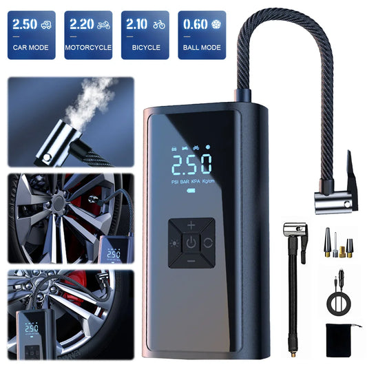 150PSI Car Wired Air Pump Electric Tire Inflation Compressor With LCD Digital Display Light For Auto Bicycles Ball Bicycle Pump