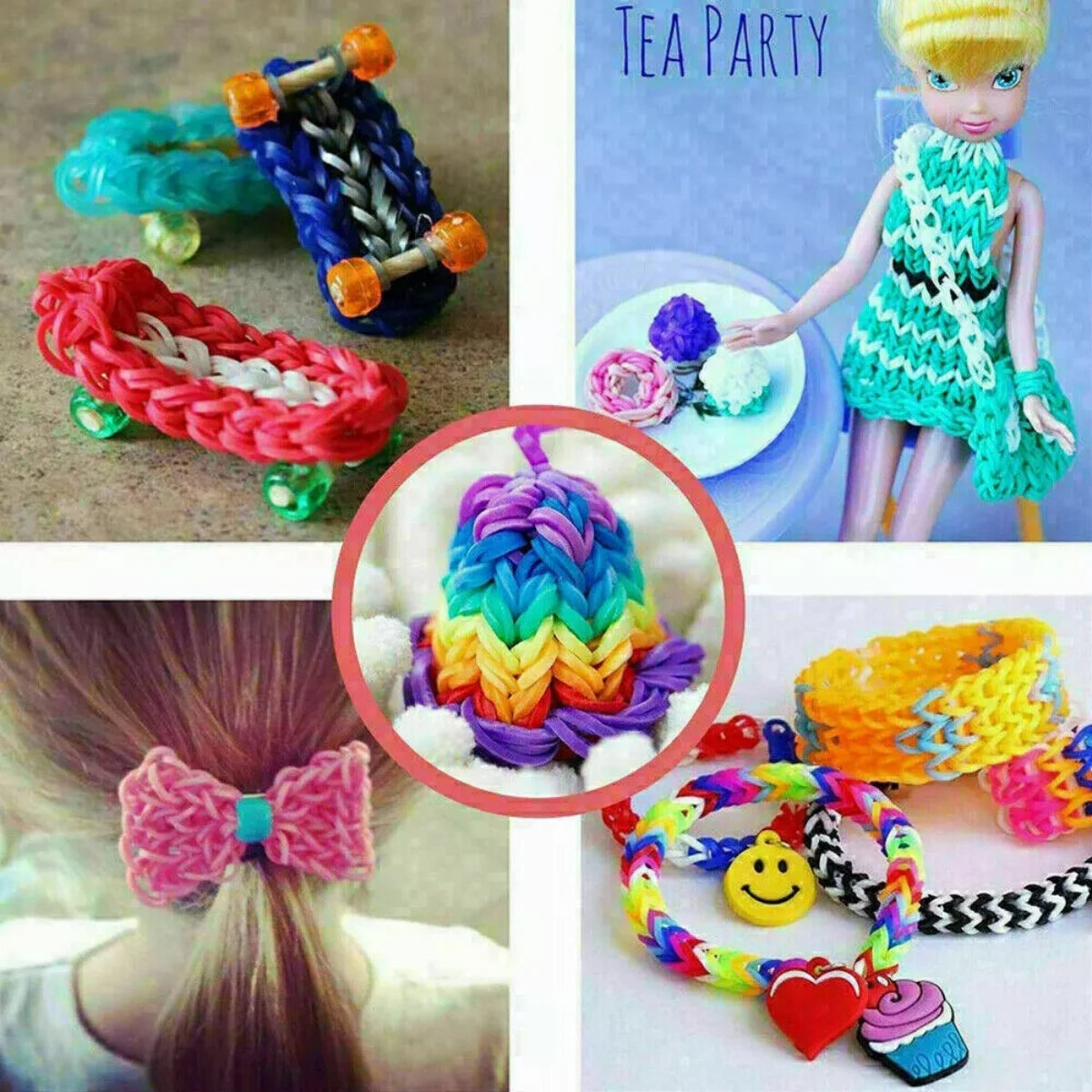 10000Pcs Assorted Colour Rubber Kit Box Loom Bands DIY Bracelet Making Set