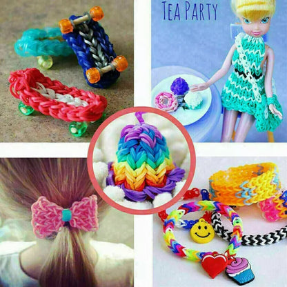 10000Pcs Assorted Colour Rubber Kit Box Loom Bands DIY Bracelet Making Set