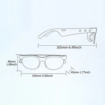 AI Intelligent Translation Glasses Bluetooth-Compatible 5.4 Wireless Sunglasses Built-in Microphone Speakers Wireless Headphones