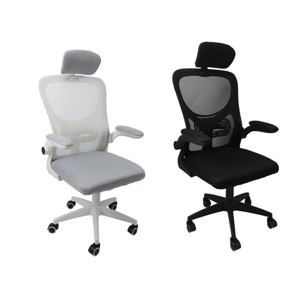 Computer Chair 90 Degree Rotating Armrests Elastic Lumbar Support Comfortable  Chair 3D Headrest with 5 Wheels for Home