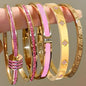 ZAKOL 5/1pcs Sparkling Zirconia Inlaid Stainless Steel Bracelet Set for Women Stackable Bangles Fashion Non Fading Jewelry Gift